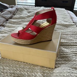 Michael Kors wedges, size 8 beautiful, watermelon color